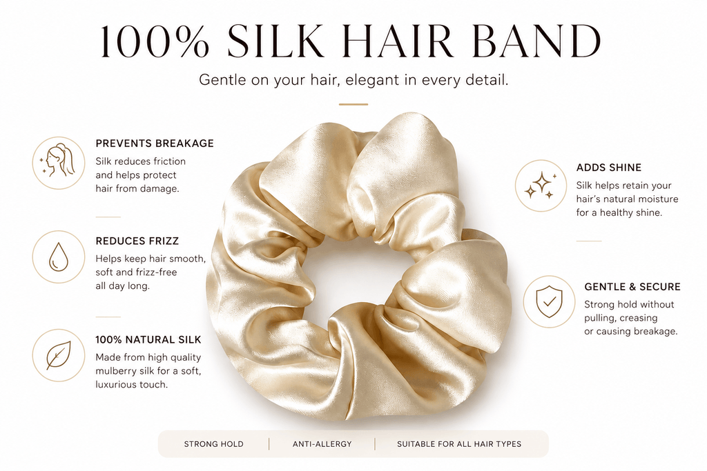 Mulberry Silk Scrunchies - Luxurious Hair Ties for Effortless Style